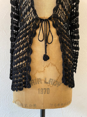 black motif cardigan