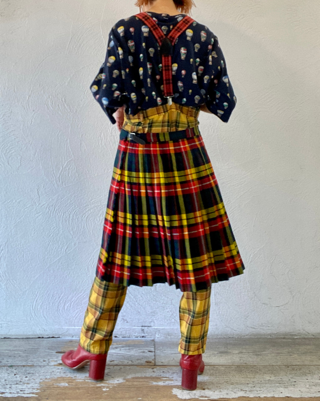 tartan check wrap skirt