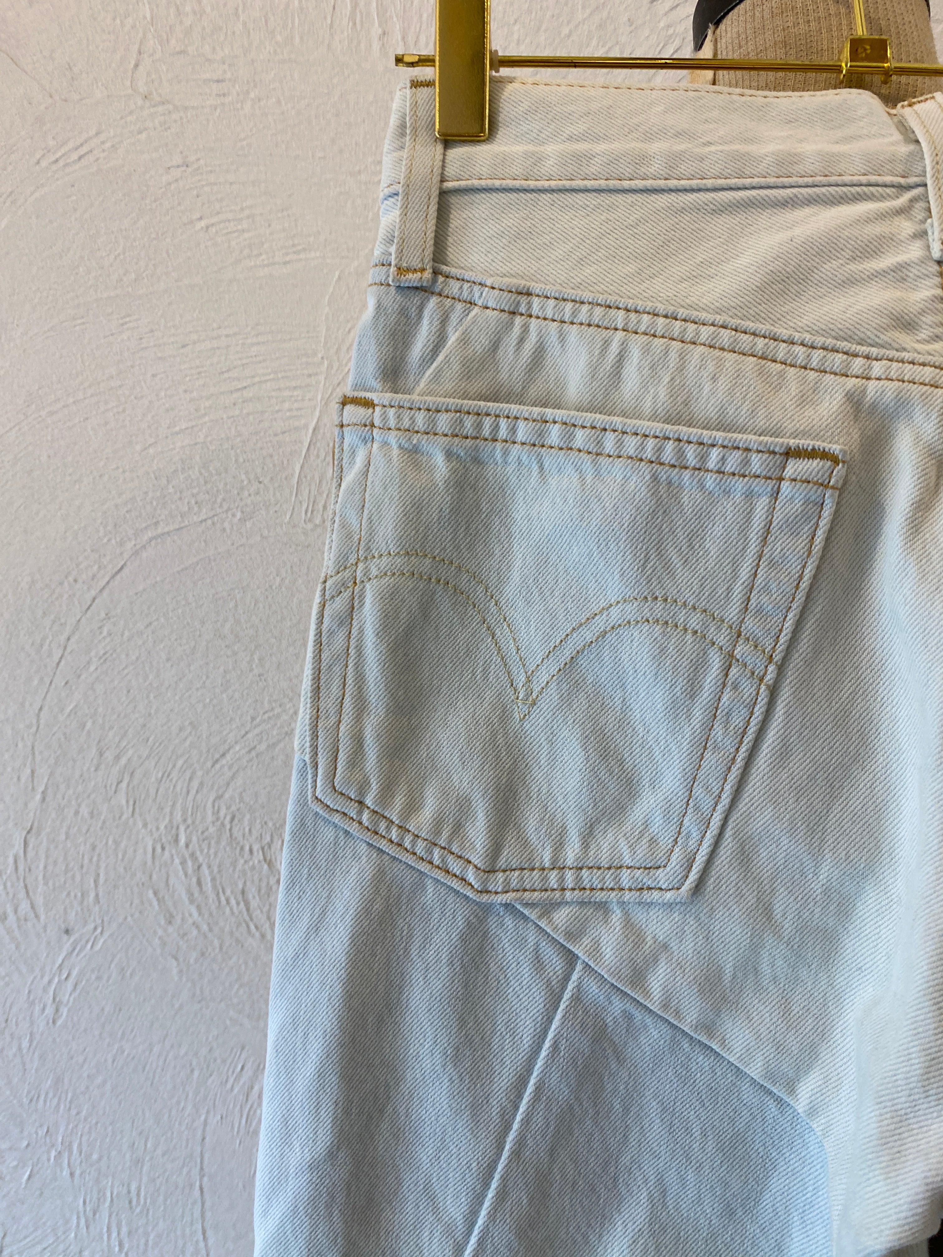 triangle hole patch denim