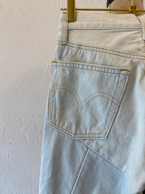 triangle hole patch denim