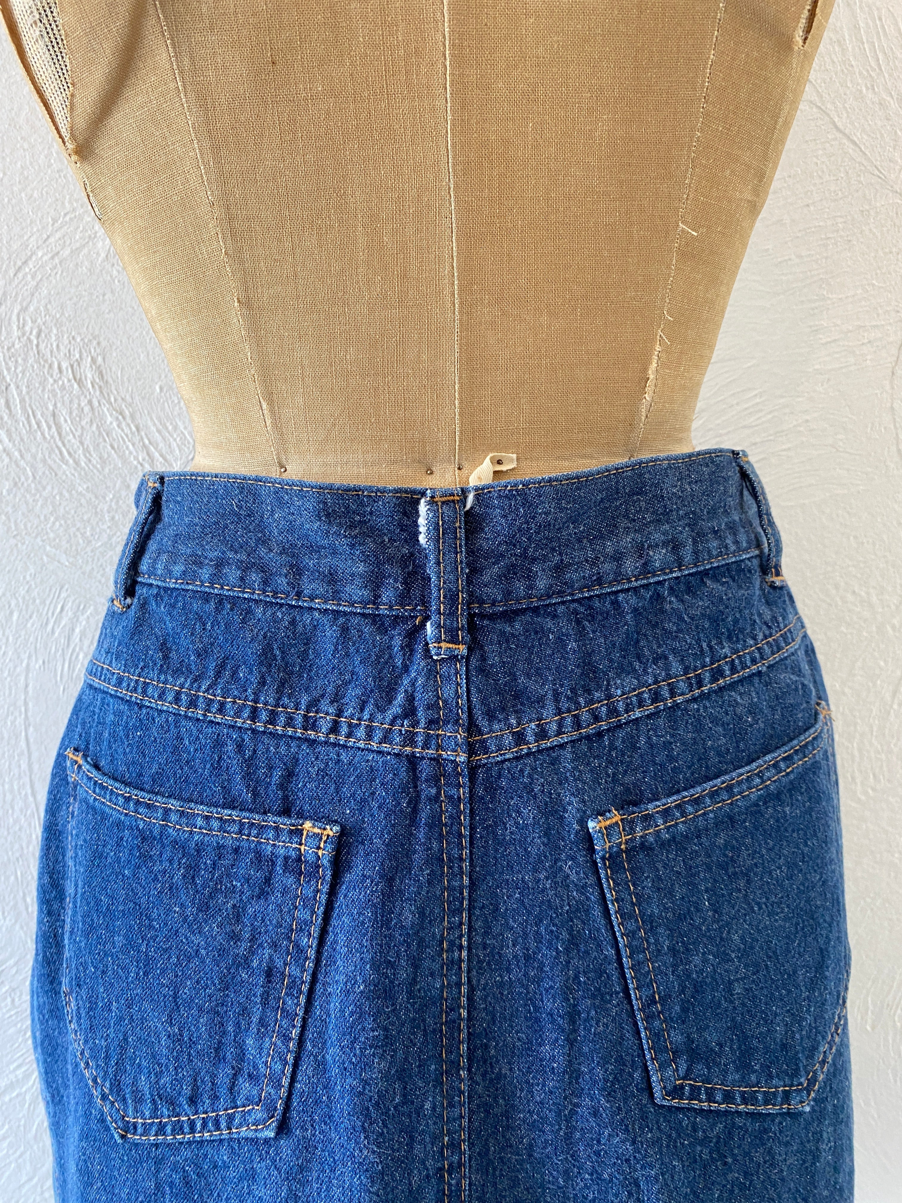 side zip denim skirt