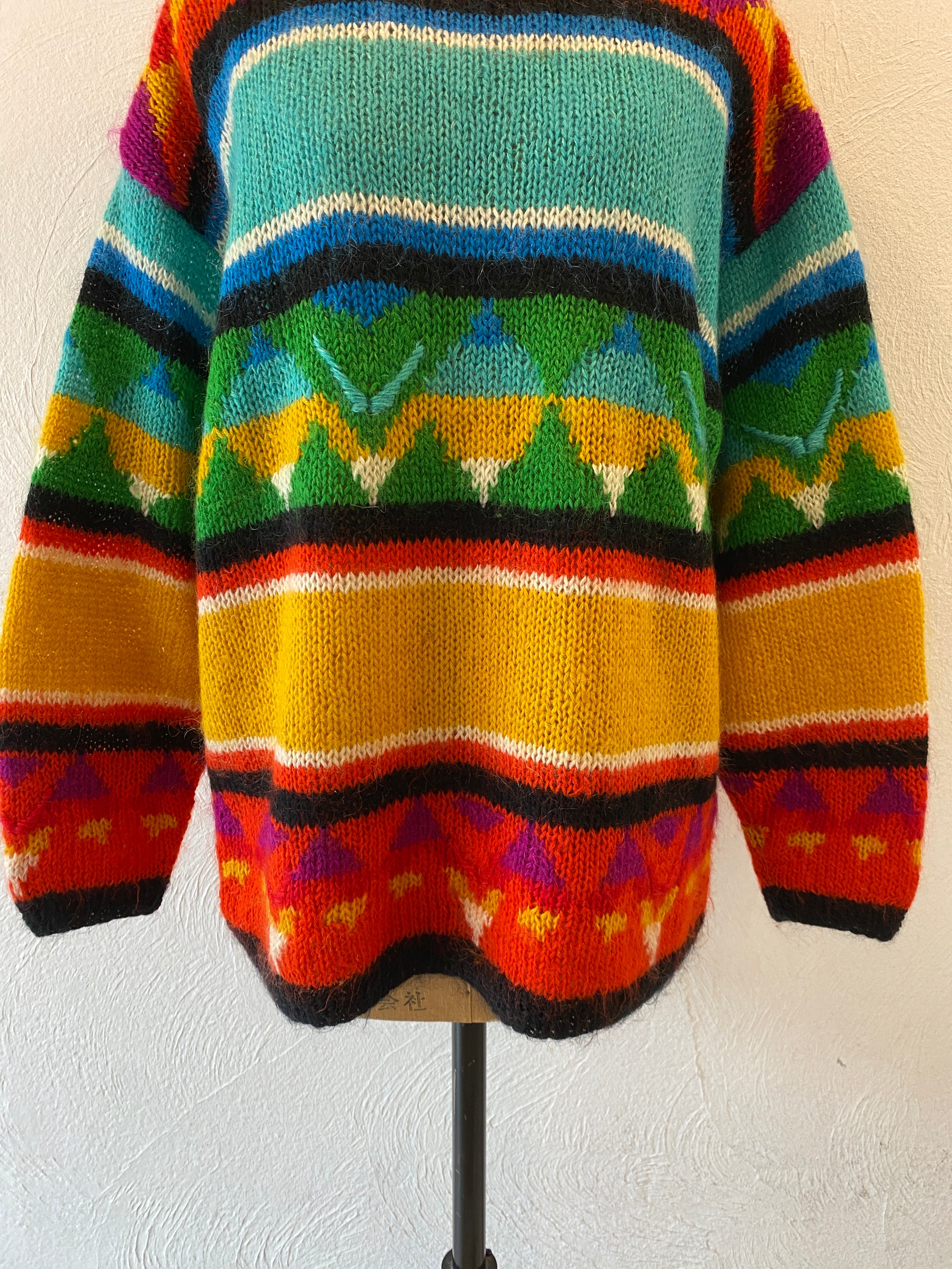 colorful mohair knit
