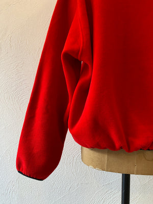 zip red fleece blouson