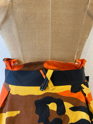 orange camouflage skirt