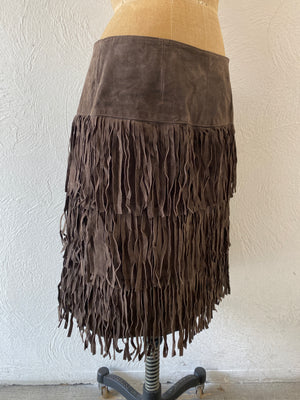 leather fringe skirt