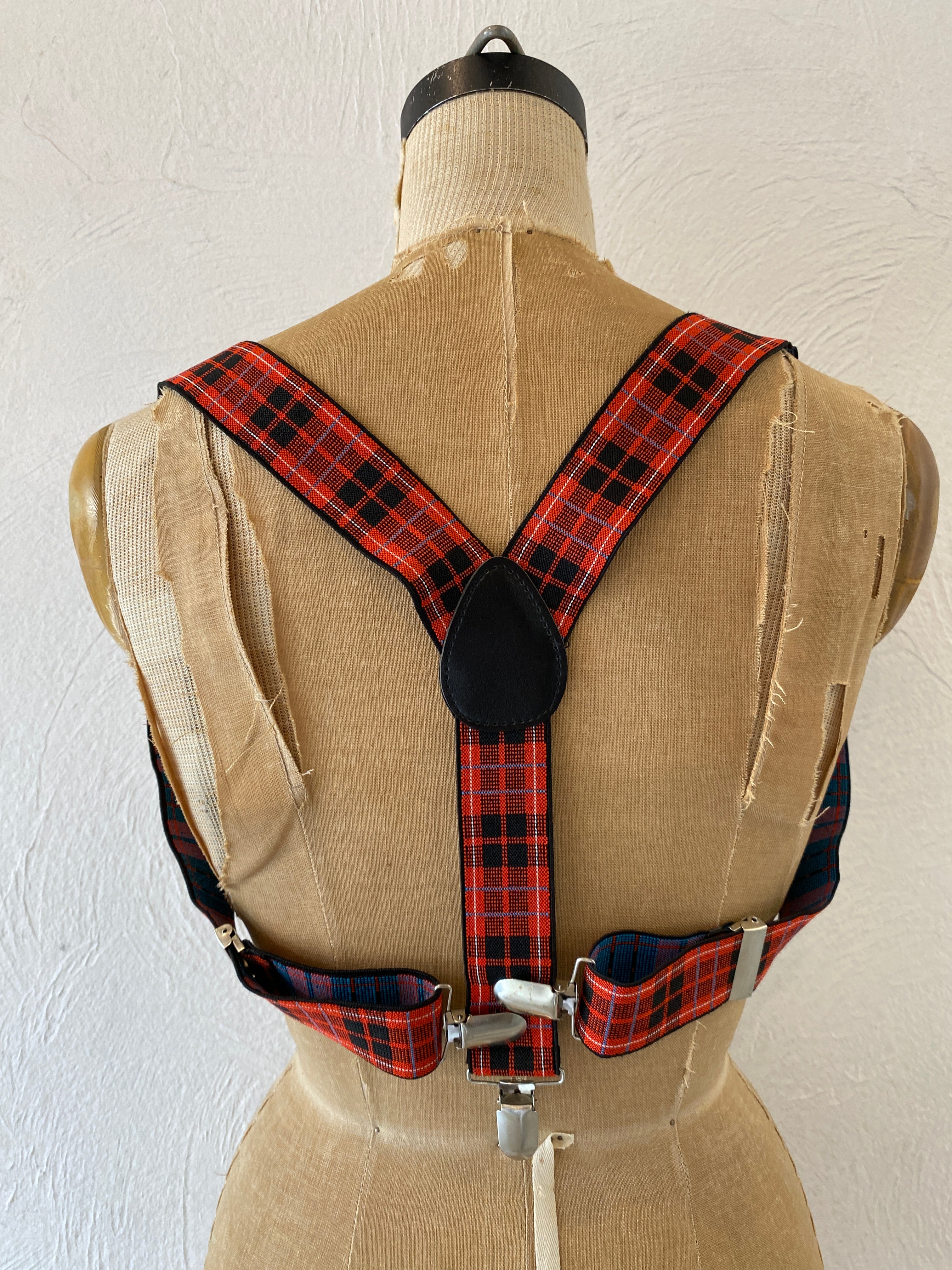 tartan check suspender