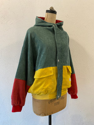 switching corduroy blouson