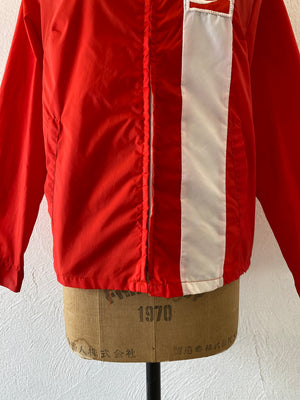 red nylon jacket