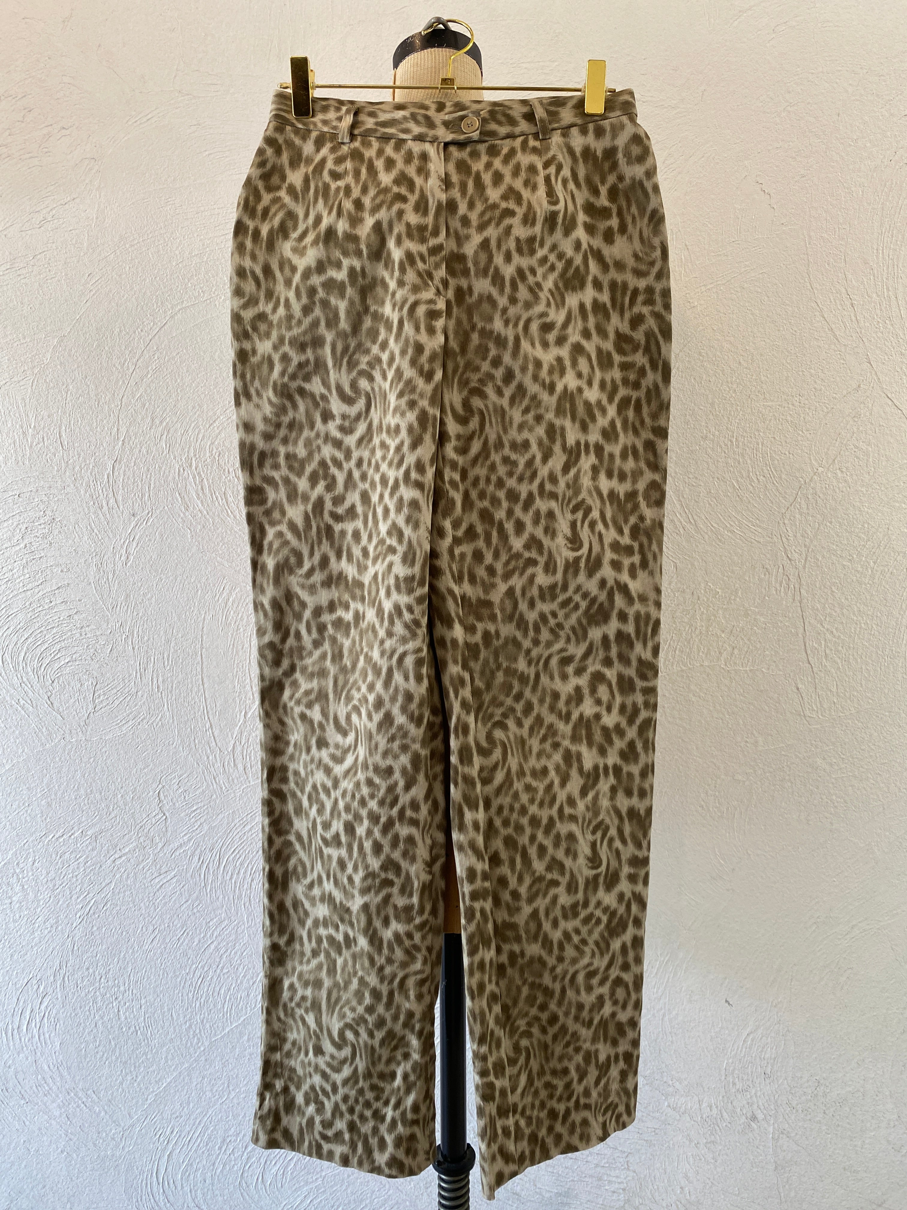 fur leoperd print pants