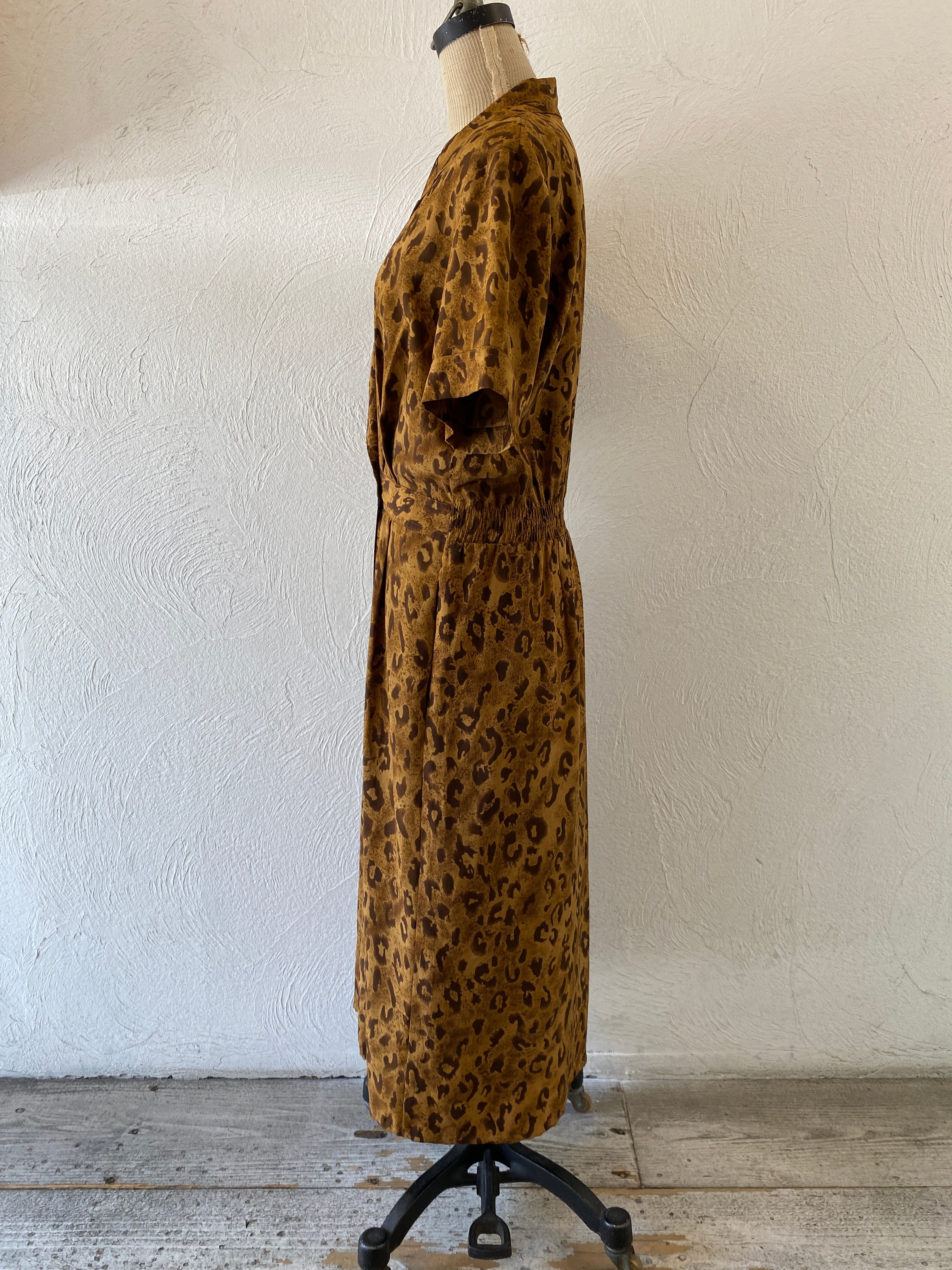 silk leoperd dress