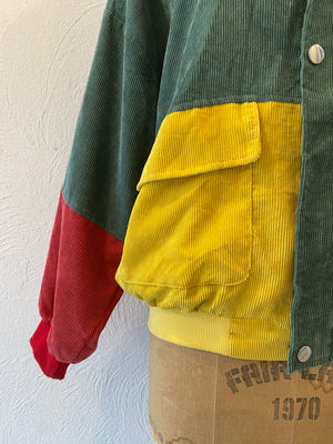 switching corduroy blouson