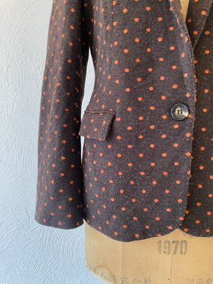 orange dot knit jacket