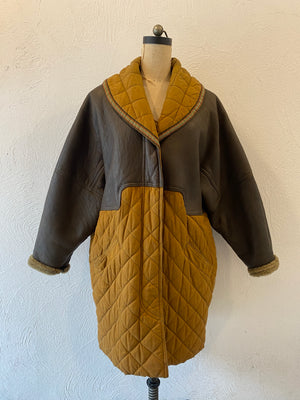 quilt&boa coat