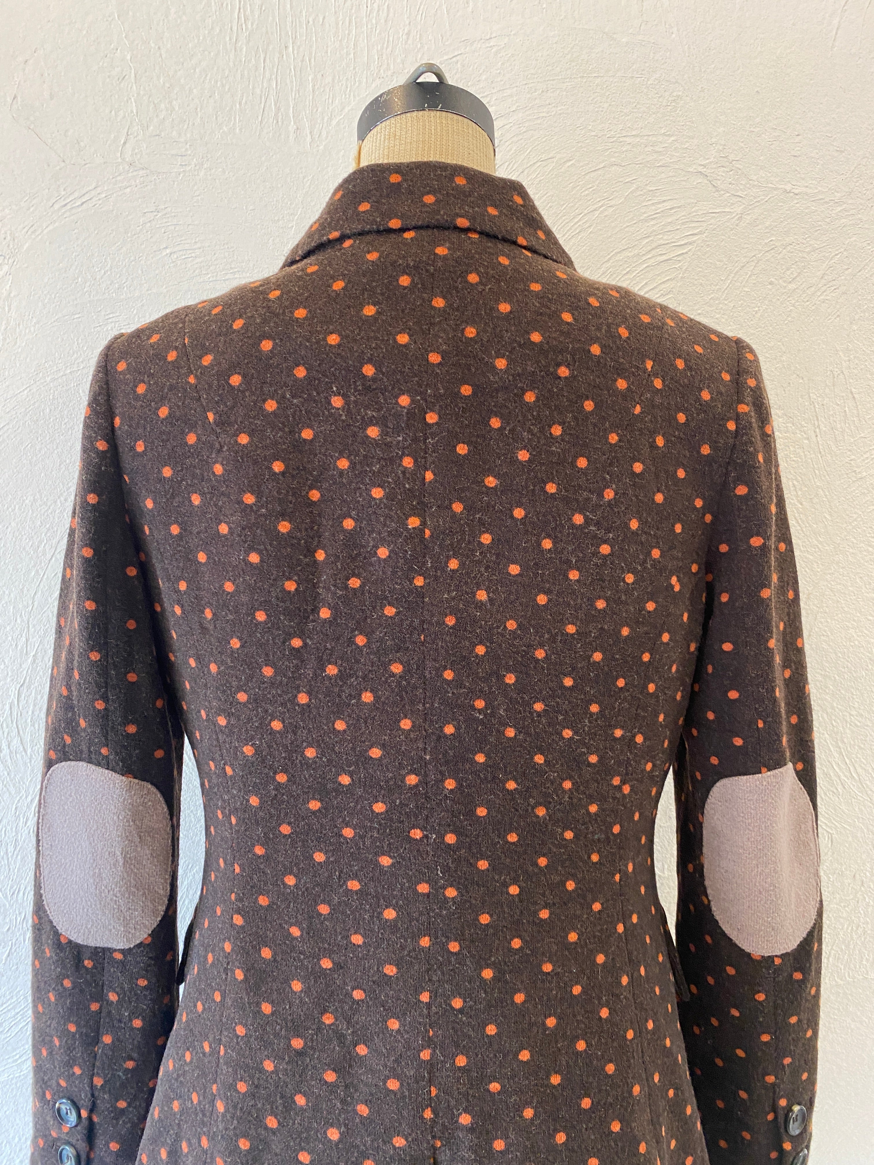 orange dot knit jacket