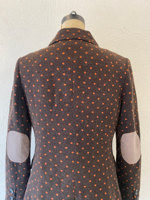 orange dot knit jacket