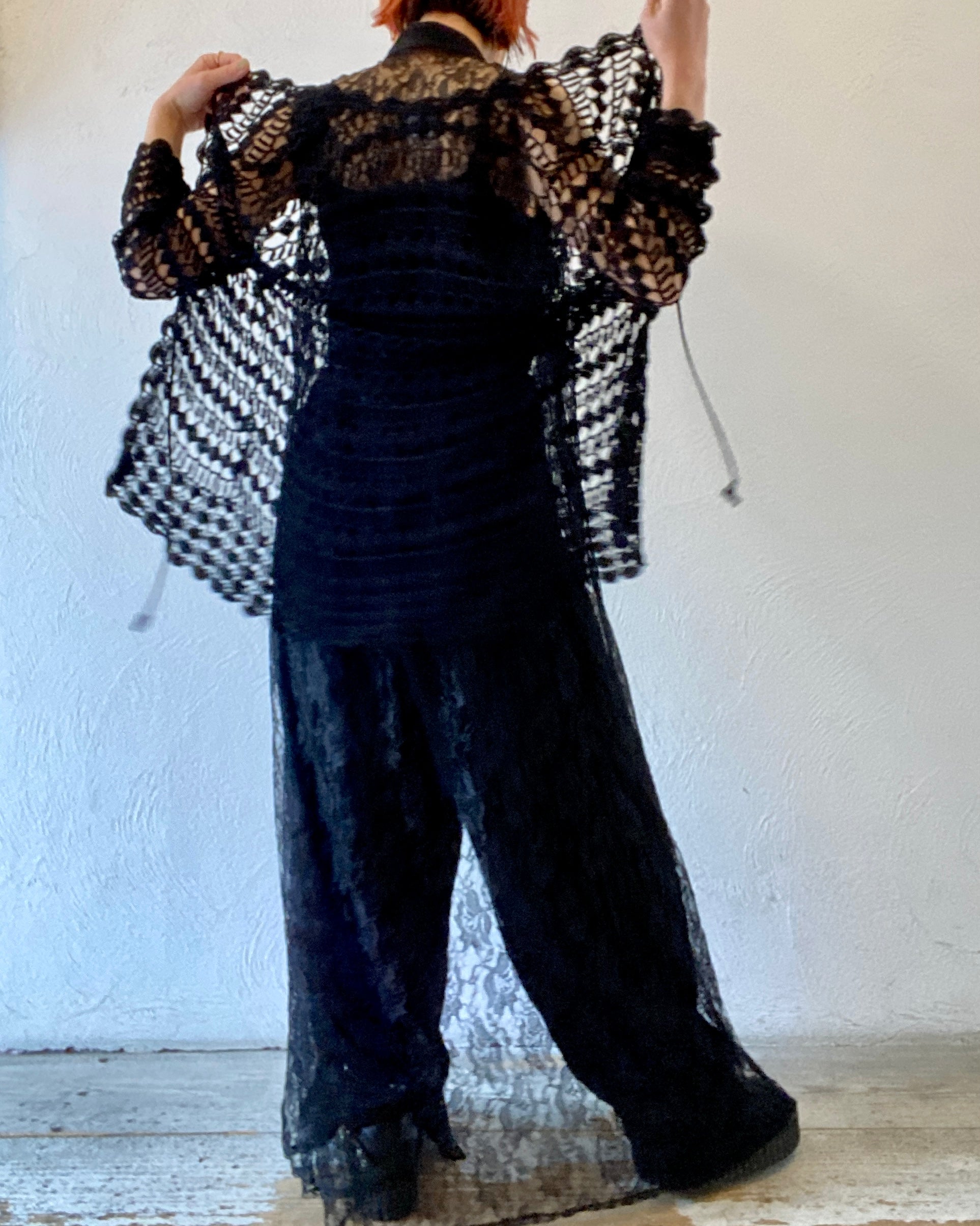 black motif cardigan