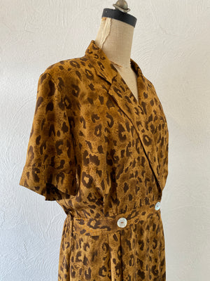 silk leoperd dress