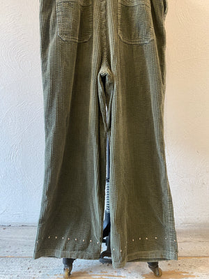 studs corduroy overall