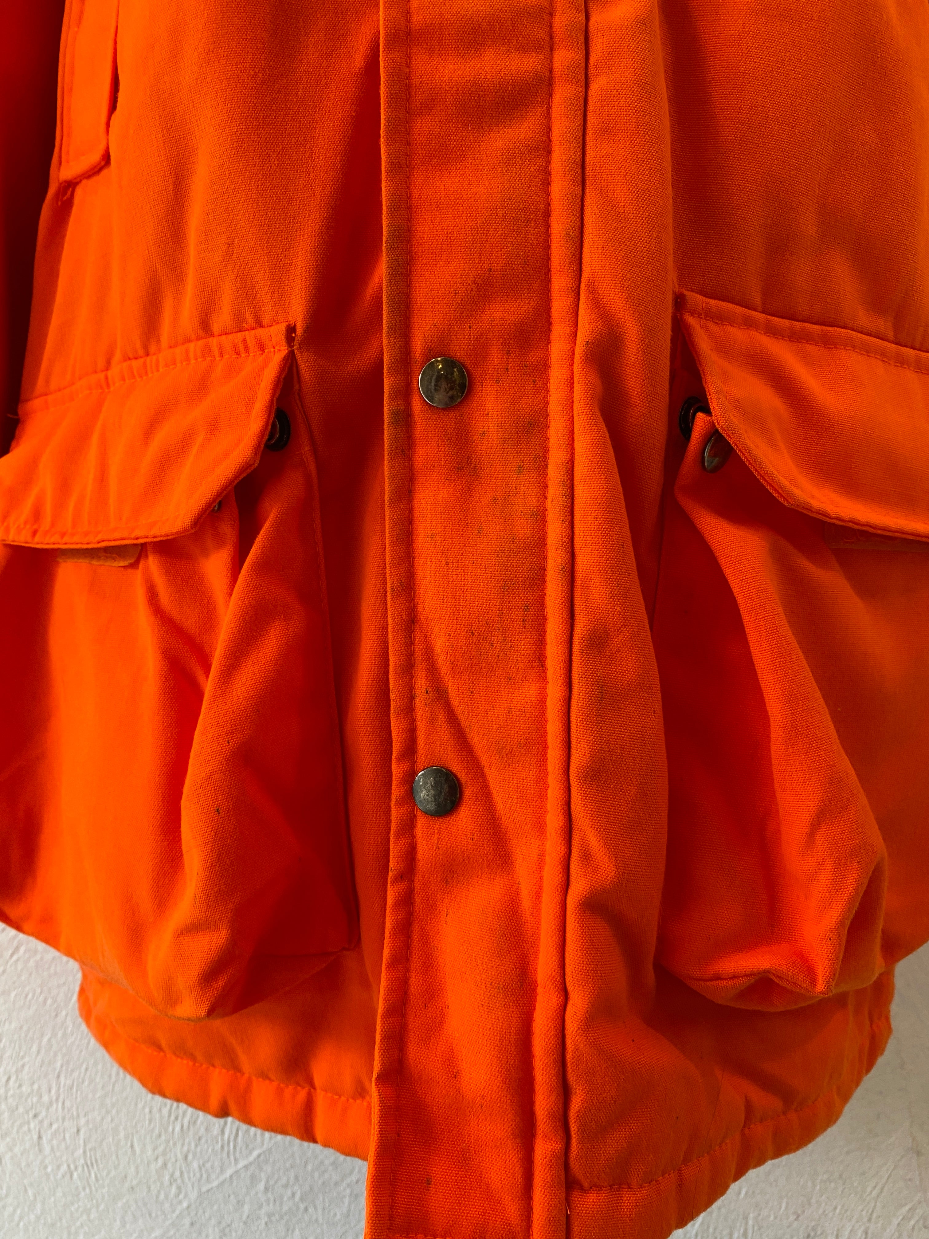 neon orange padding coat