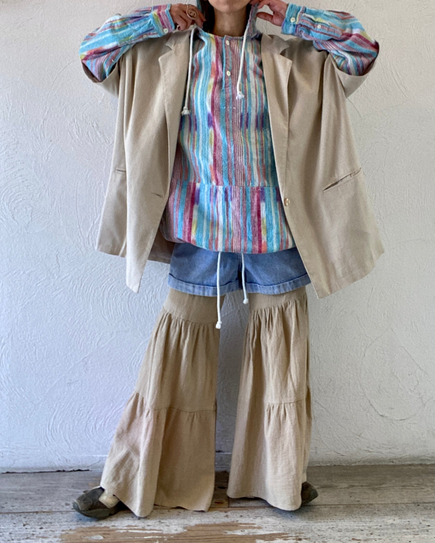 mix stripe pullover