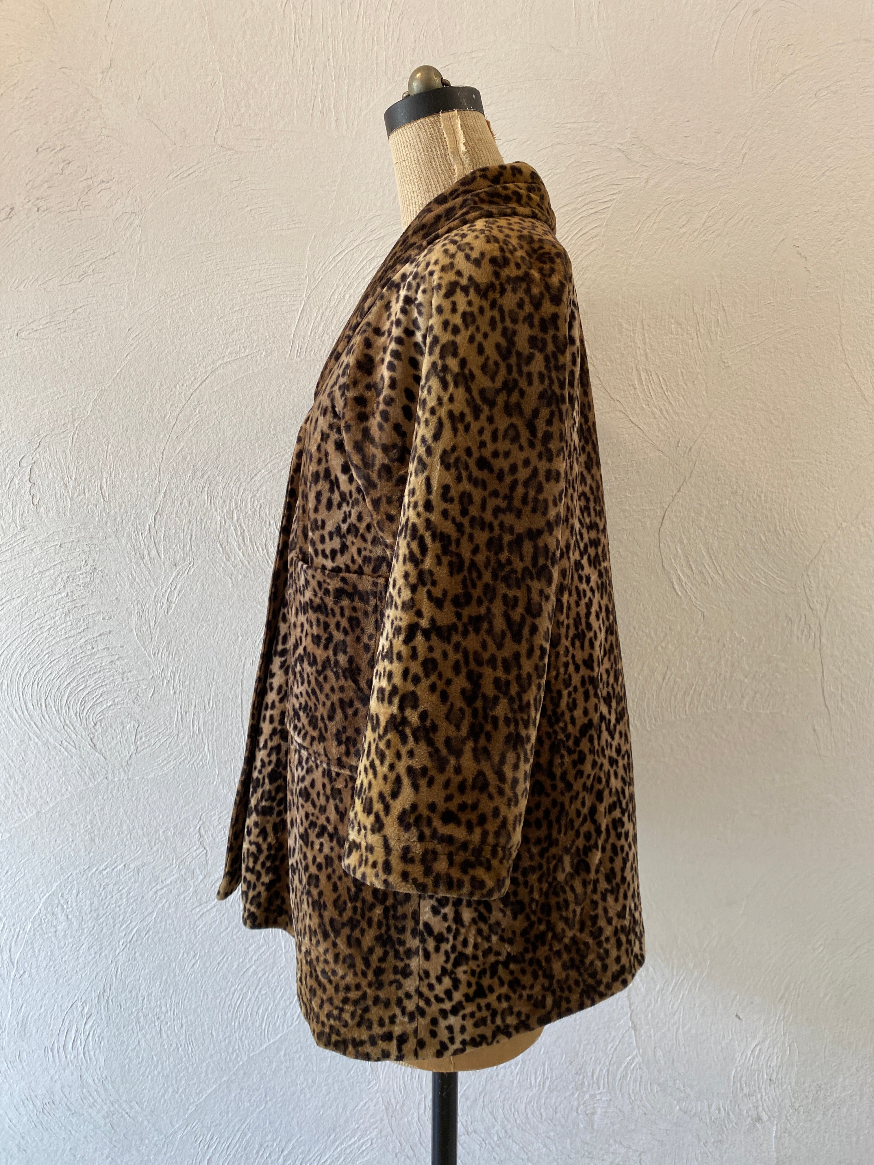 leopard short coat