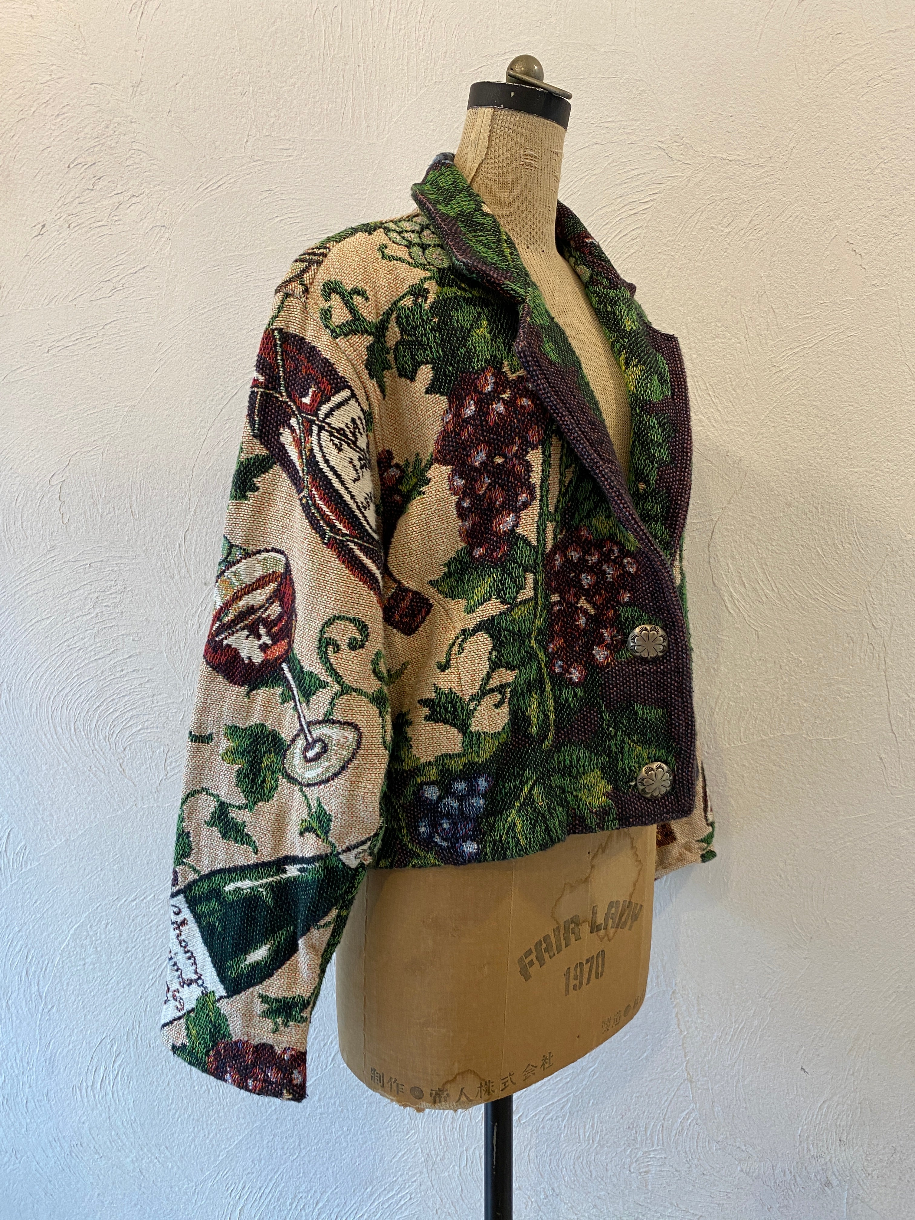 Grapes and wine gobelin jacket