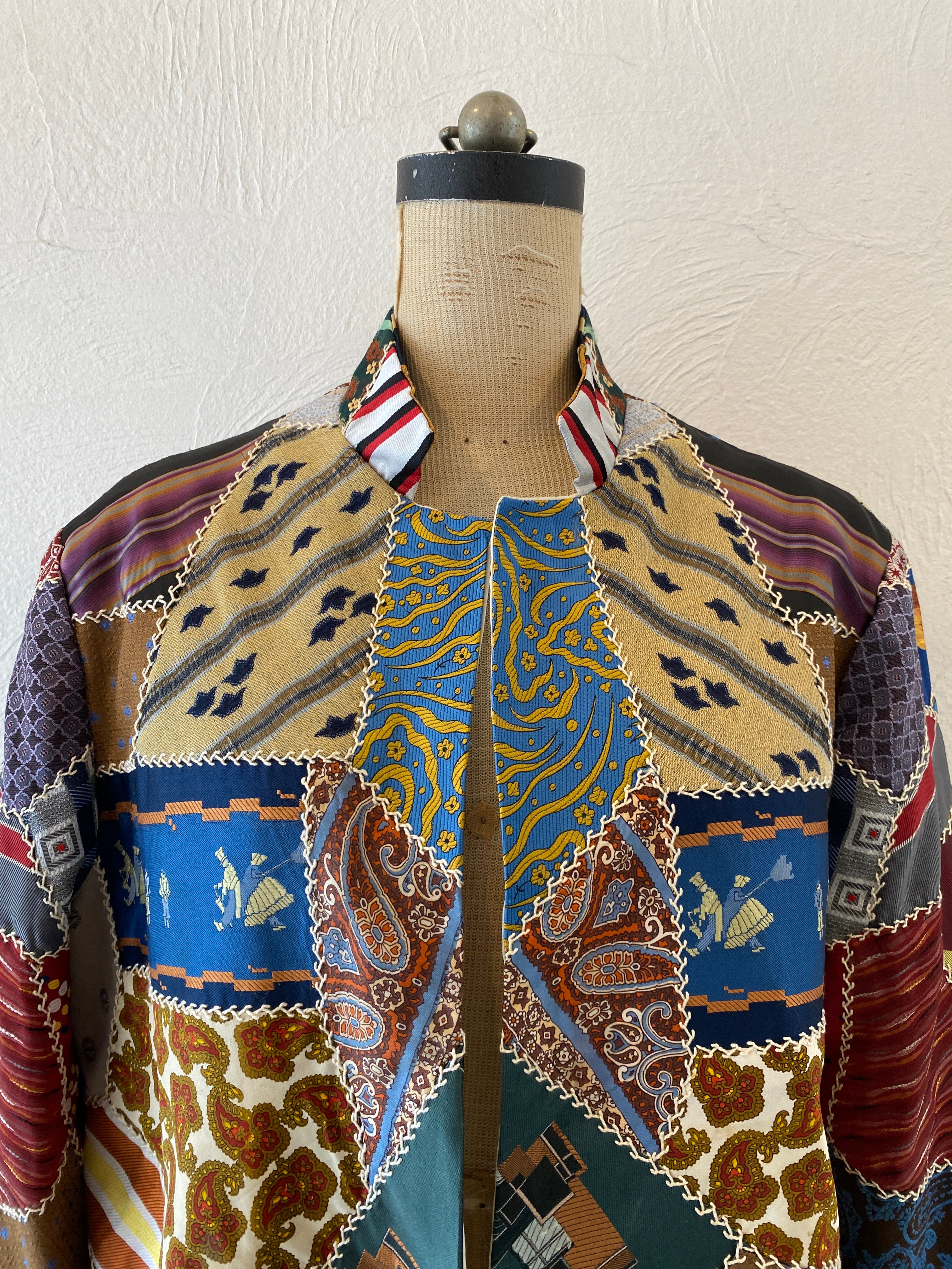 tie patchwork jacket