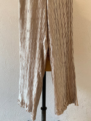 pleats shiny pants