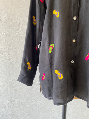 sandal embroidery linen shirts