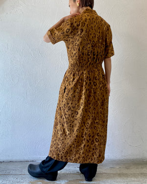silk leoperd dress