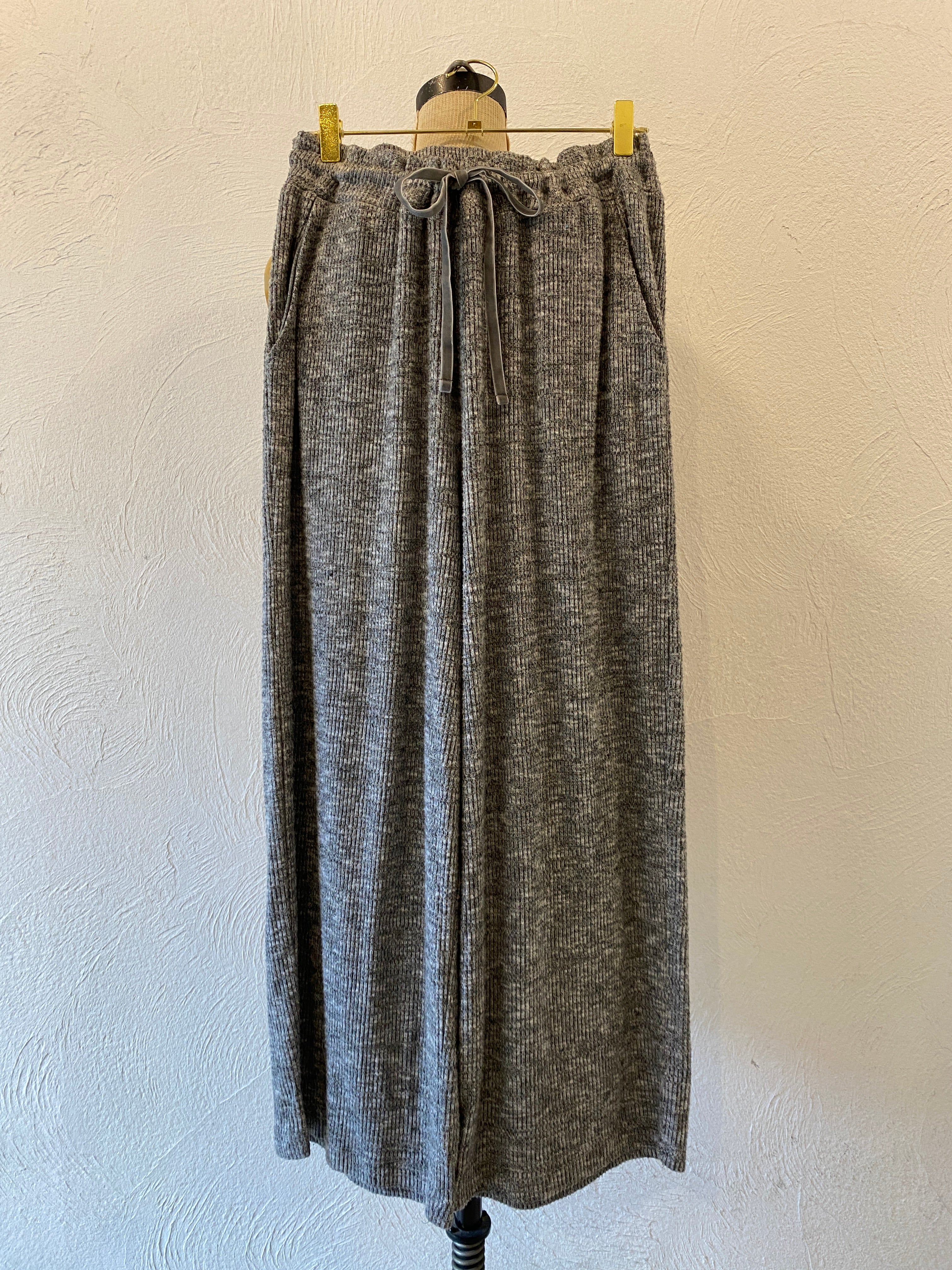 rib knit wide pants