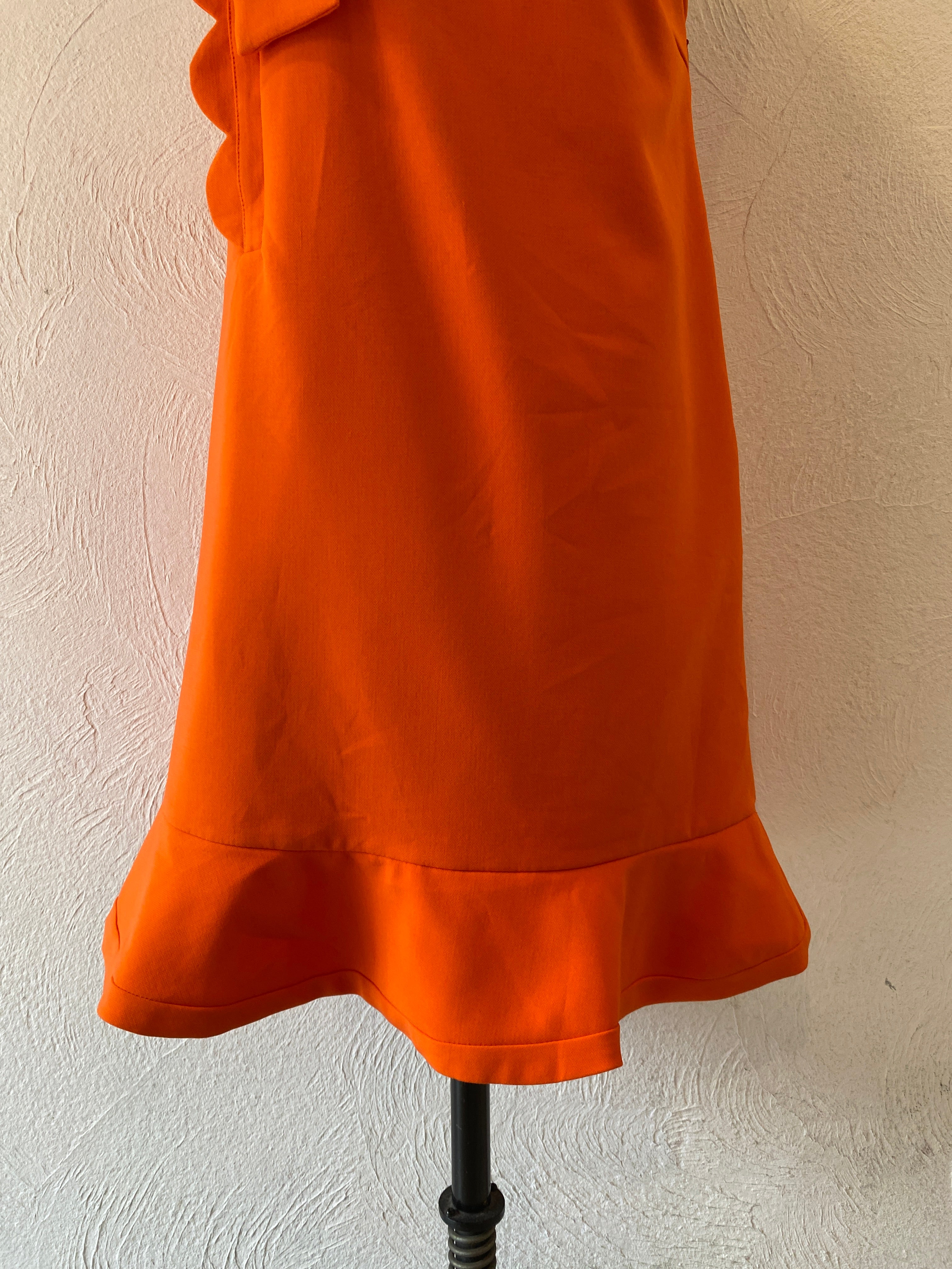 scallop orange dress