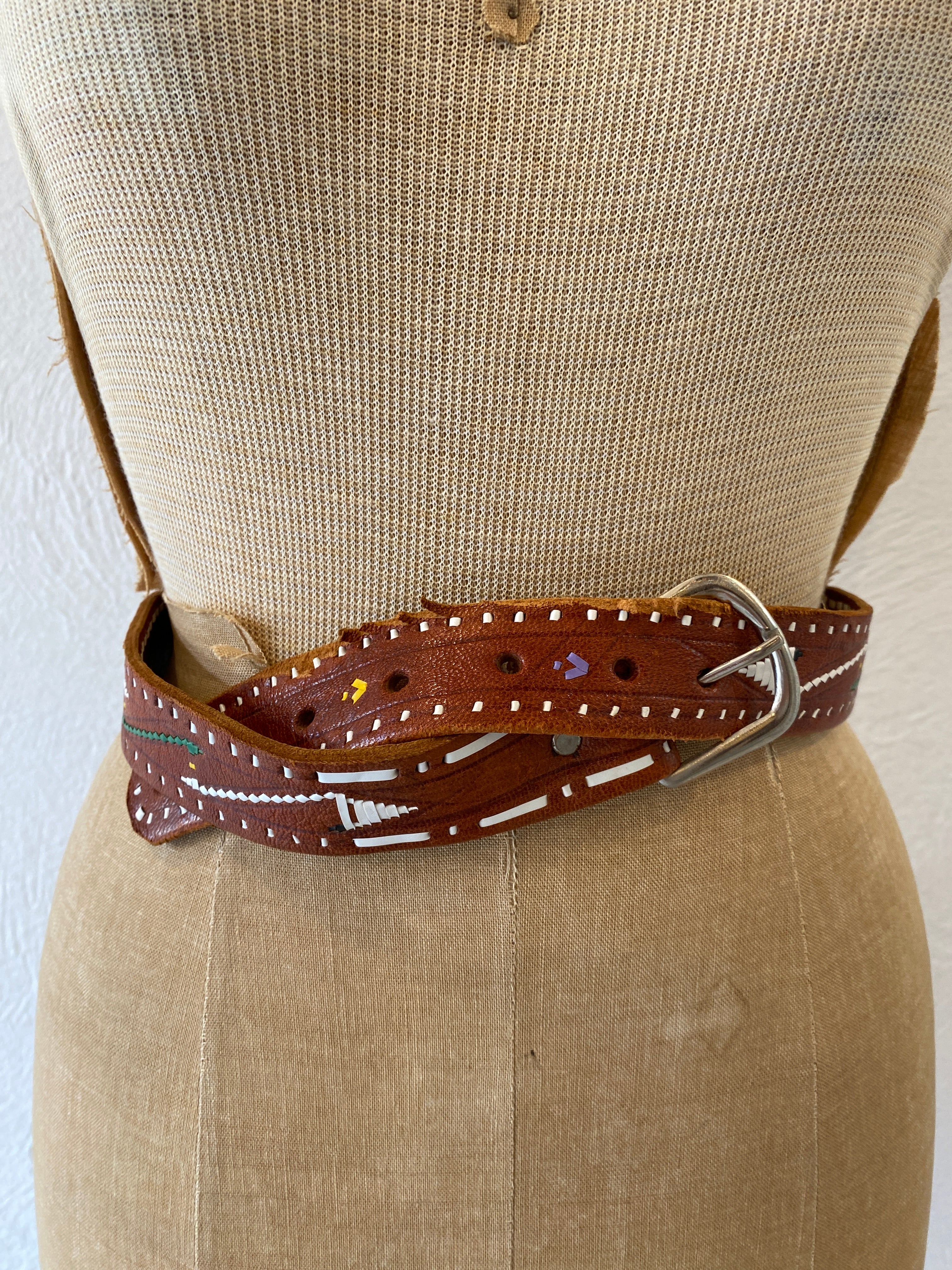 paint leather belt