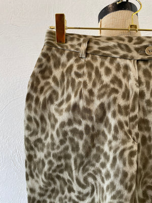 fur leoperd print pants