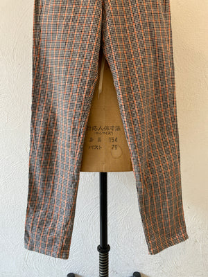 orange check pants