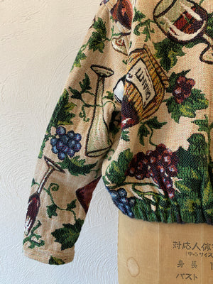 Grapes and wine gobelin jacket