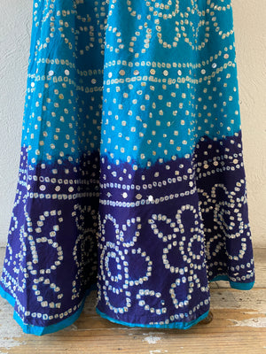 blue blue beads flare skirt
