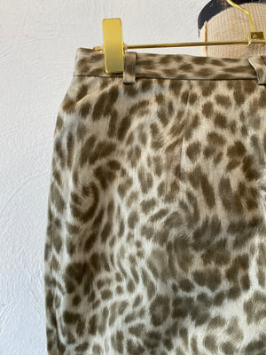 fur leoperd print pants