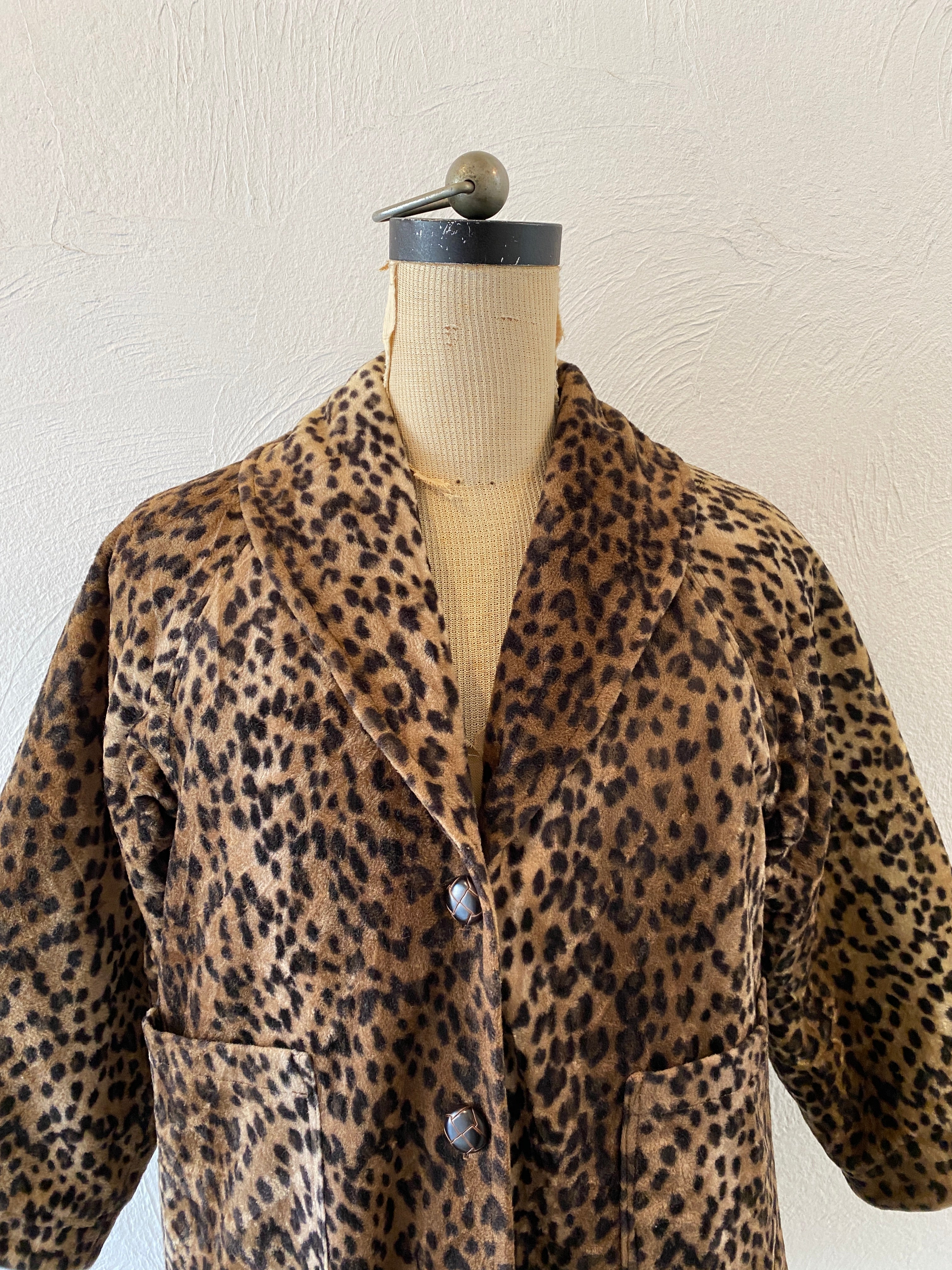 leopard short coat