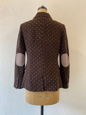 orange dot knit jacket