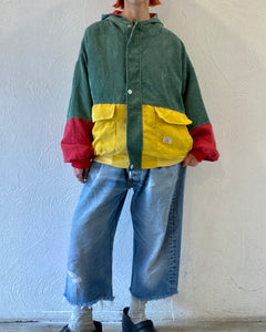 switching corduroy blouson