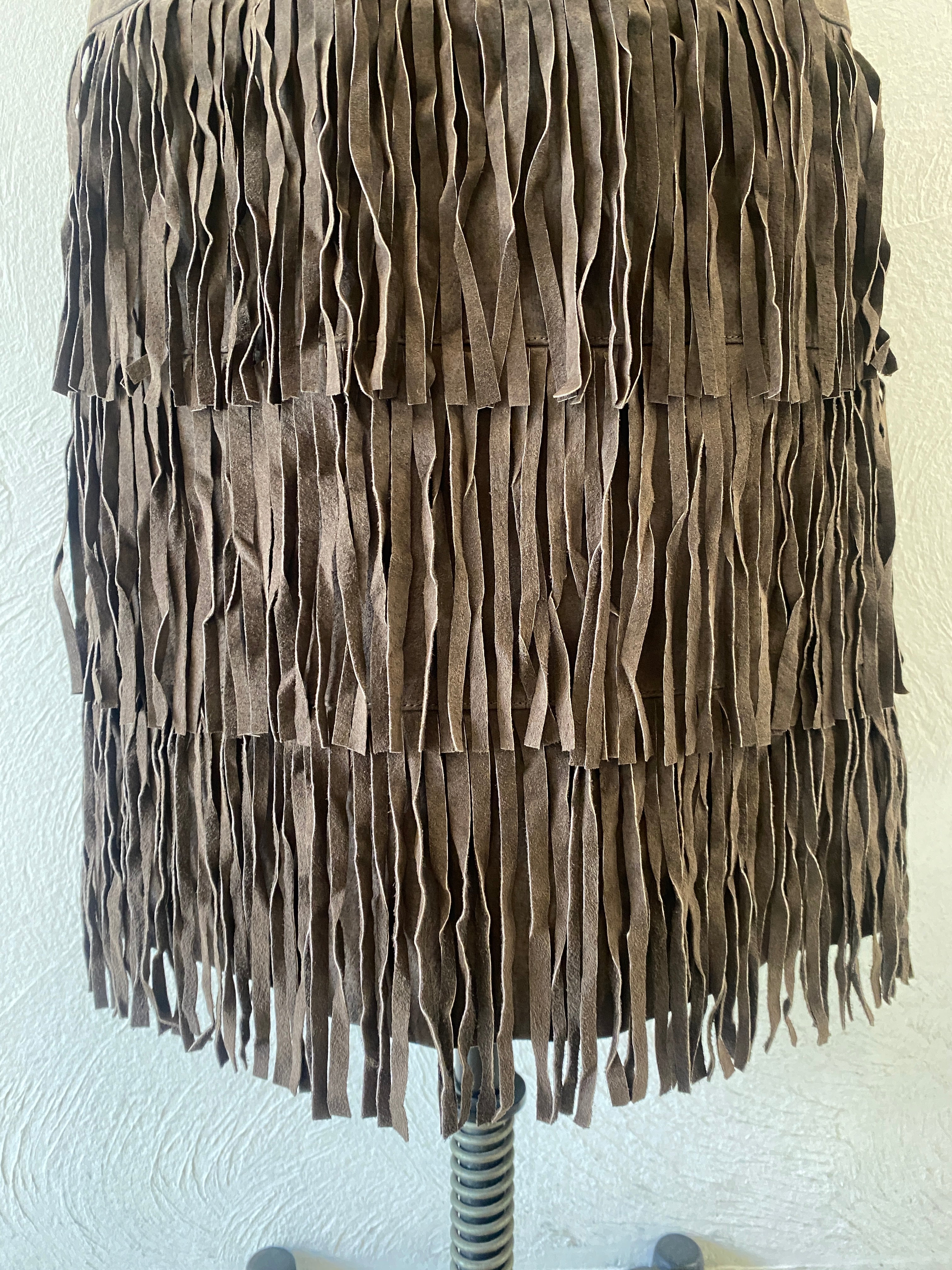 fringe leather skirt