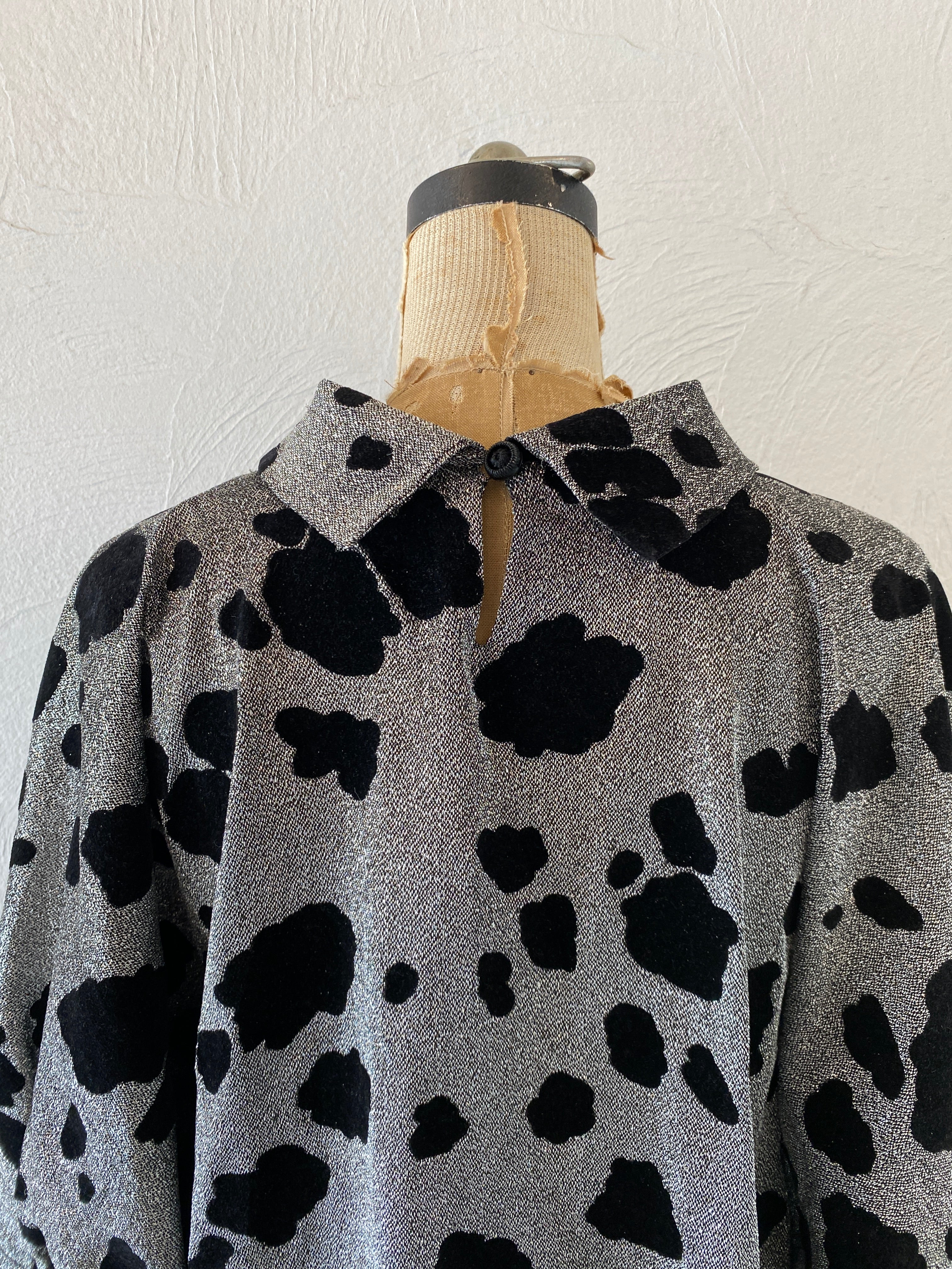 metallic cow blouse