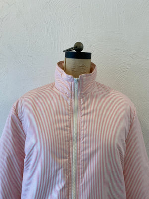 pink stripe padding blouson