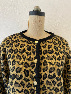 leopard knit jacket