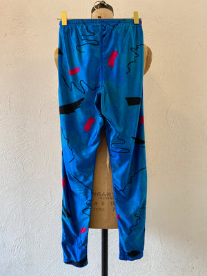 shiny blue cycling pants