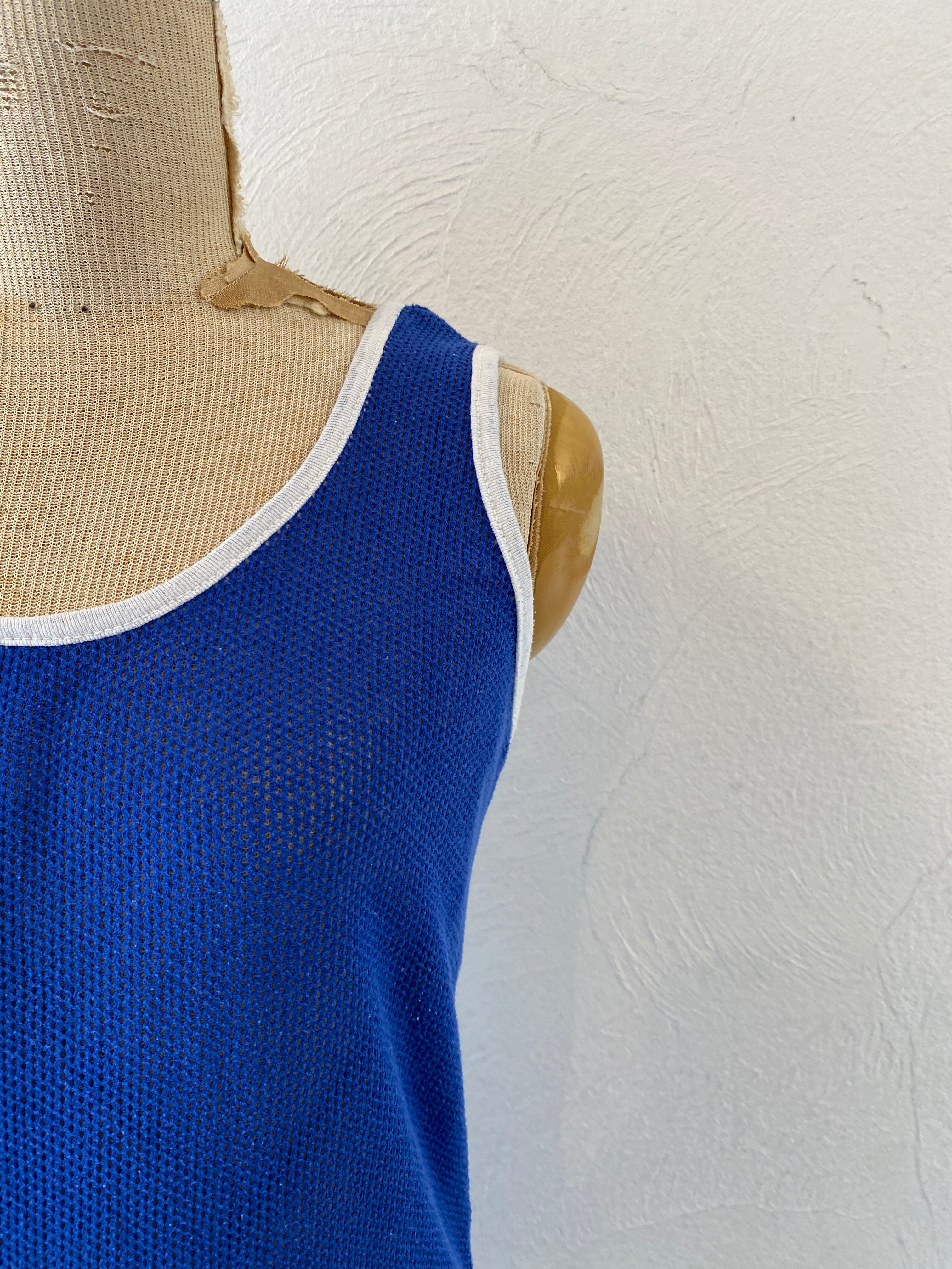 blue mesh tank