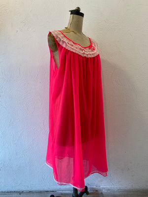 neon pink through dress
