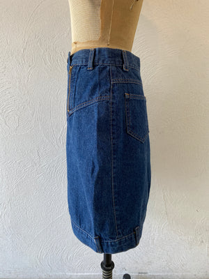 side zip denim skirt