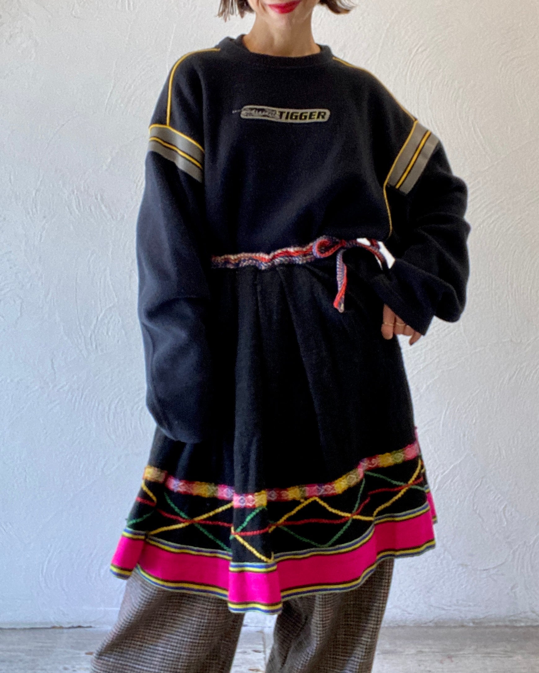 tape wool skirt